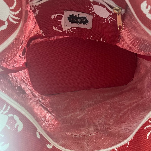 Mudpie Crab Print Tote Bag - Picture 4 of 4
